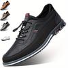 PLUS SIZE Men's Casual Shoes, Microfiber Leather Upper, Breathable Soft Sole Slip-on with Elastic Laces for Outdoor Walking and Driving