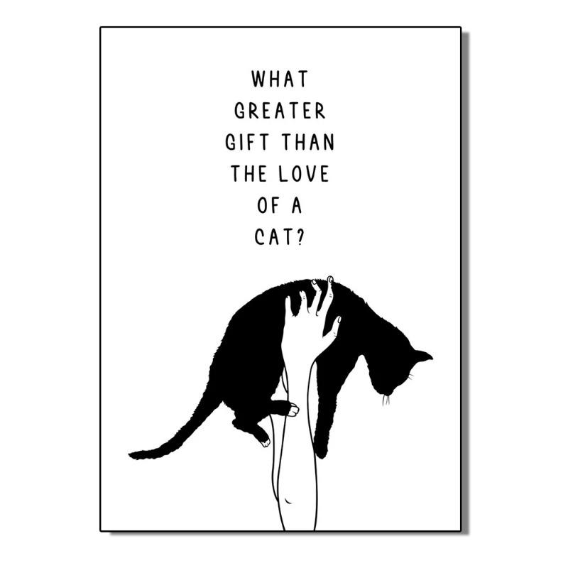 Funny Black Cat Poster Print Canvas Painting Minimalist Nordic Animal Wall Art Picture For Living Room Home Decoration Unframed