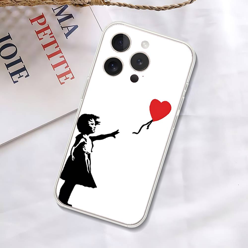 Graffiti Artist B-Banksy-S Phone Case Soft Transparent Case For IPhone 17 16 15 14 13 12 11 Pro Max Mini Plus Shockproof Cover C