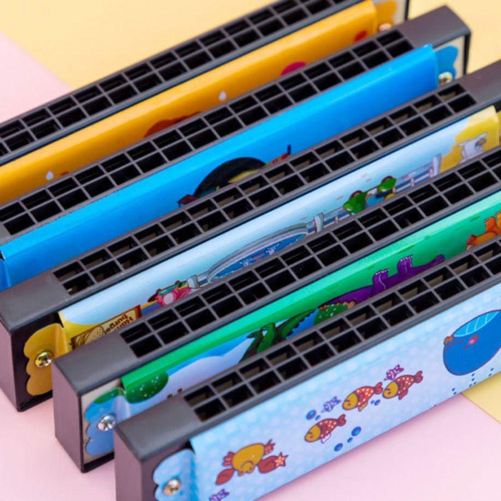 16 Holes Painted Harmonica Educational Mouth Organ Wind Instrument 16 Holes Harmonica Kids Toy