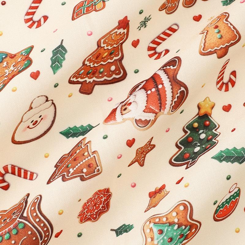 0.5m/1m/5m Cartoon Christmas Snowman Printed Fabric for Sewing Sofa Cover Apron Curtain Tablecloths Christmas Decorative Fabrics