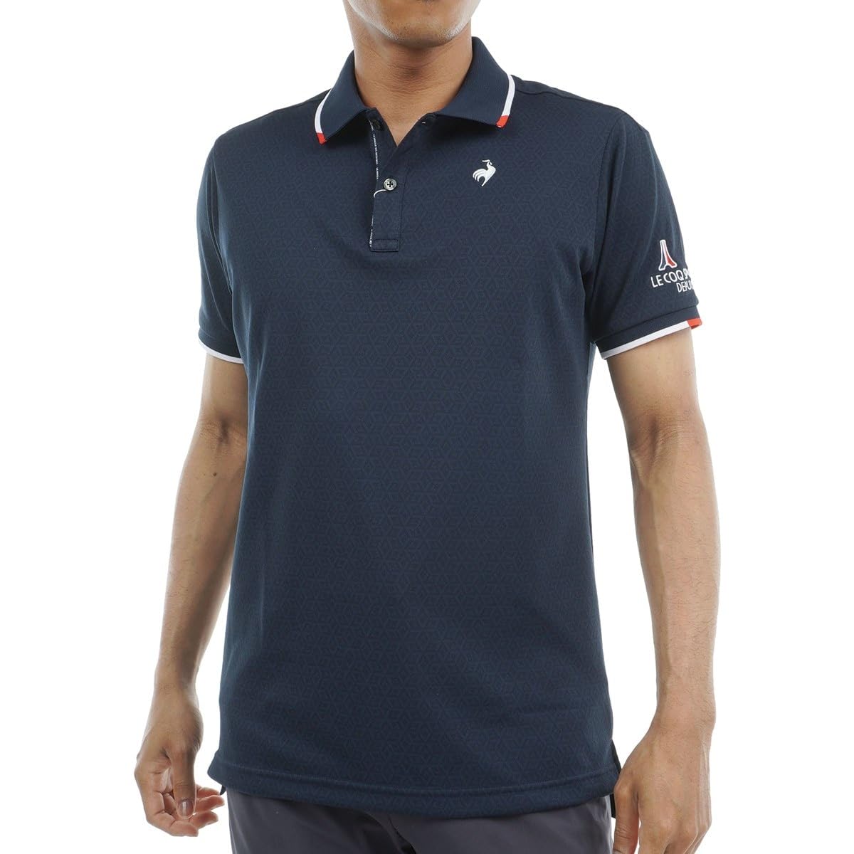 

Рубашка с коротким рукавом Coq Sportif Футболка-поло с рисунком Впитывающая пот Быстросохнущая Эластичная Солнцезащитная Гольф QGMXJA04 NV00 [Le Golf] [Эластичная сила] UPF50+
