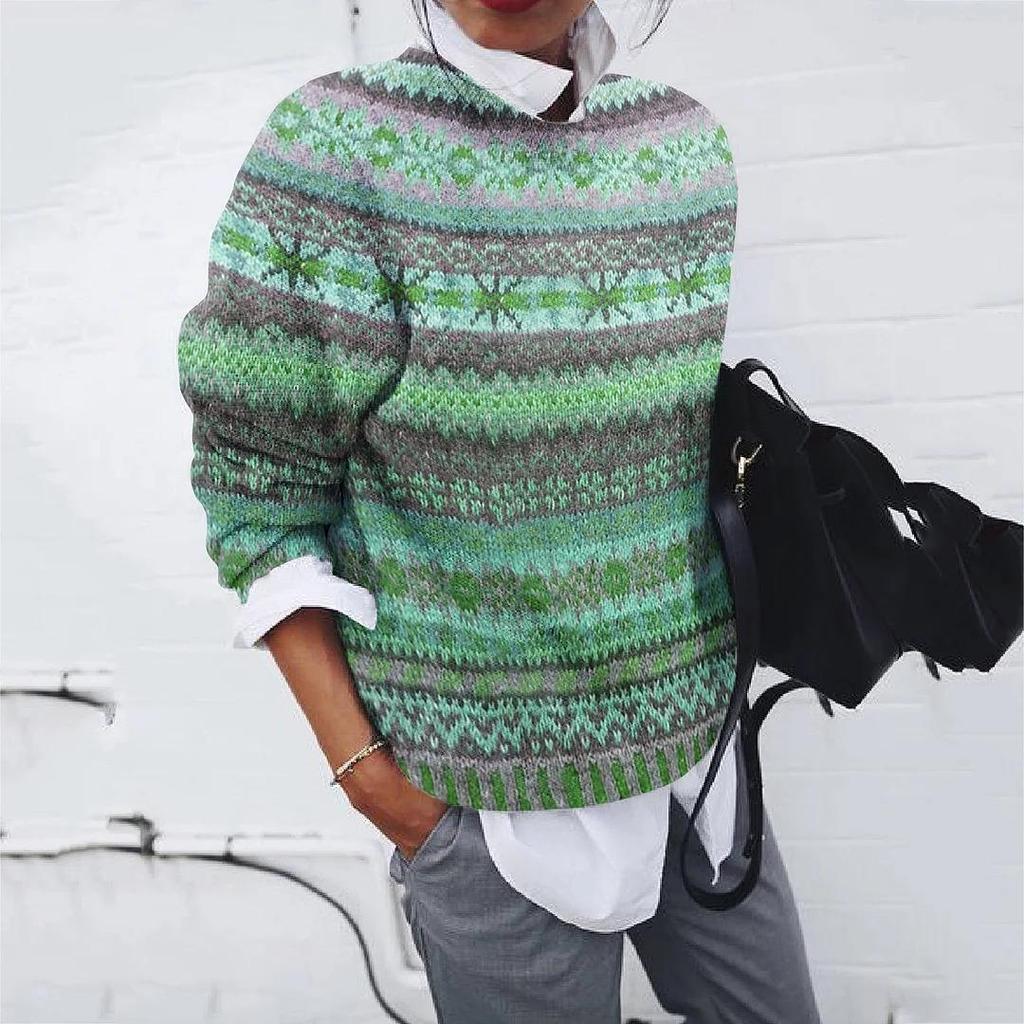 3D Printed Women's Casual Loose Knit Sweater