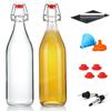 Sticle de sticlă cu dop flip-top de 1L Dopuri etanșe Dopuri cu clapetă Sticlă pentru fermentare pentru Fermentare, Kombucha, Hidromel, Oțet, Bere, Kefir