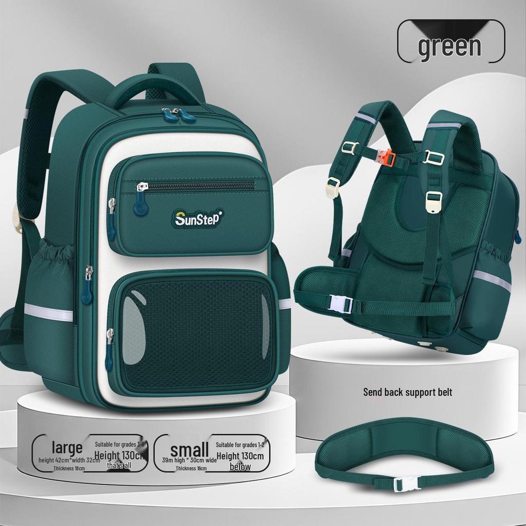 New La Bu Bu Backpack for Primary Students: Spine Protection, Lightweight, Cute Design for Boys & Girls (Grades 1-6)