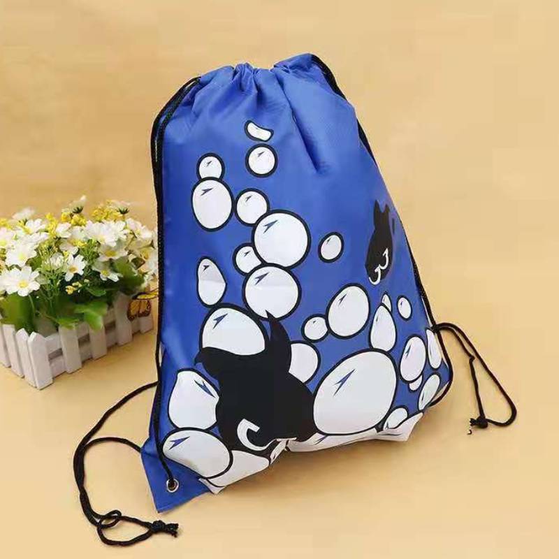 Childrens Cartoon Fish Drawstring Swim Bag With Polyester Material For Water Sports