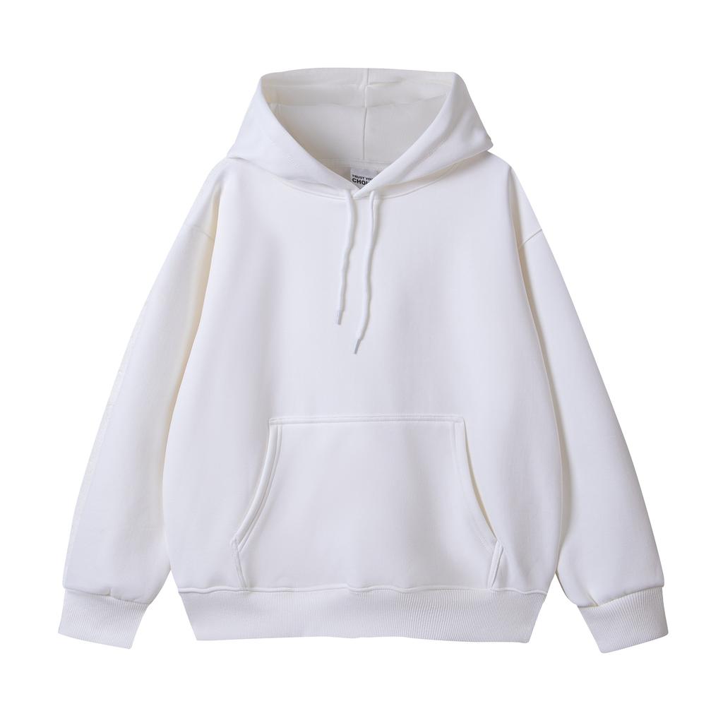 Cotton Silver Fox Fleece Hooded Sweatshirt Hong Kong Style Youth Fleece-Lined Oversized Fashionable Youth Sweatshirt