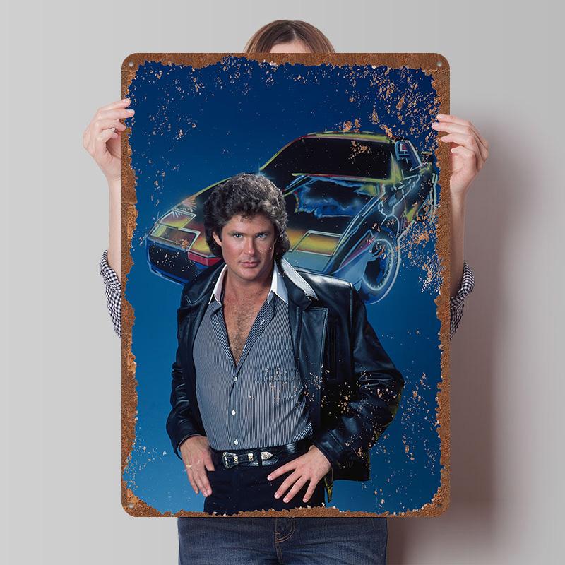 Knight Rider Print Tinplate Posters Customizable Wall Art Retro Vintage Metal Tin Signs for Desk Decor Home Decorations House