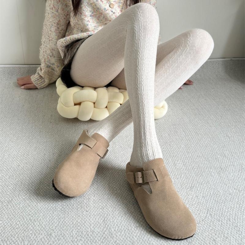 Vintage Chain Twist Striped Pattern Cotton Tights for Women Breathable Leggings Spring Fall Opaque Pantyhose Stockings