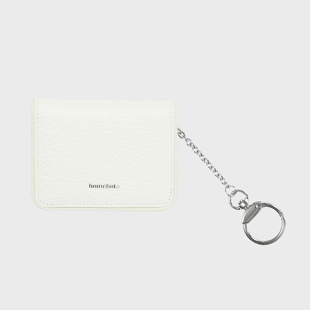 Homeboi Sport Club Leather Keyring Card Holder - White