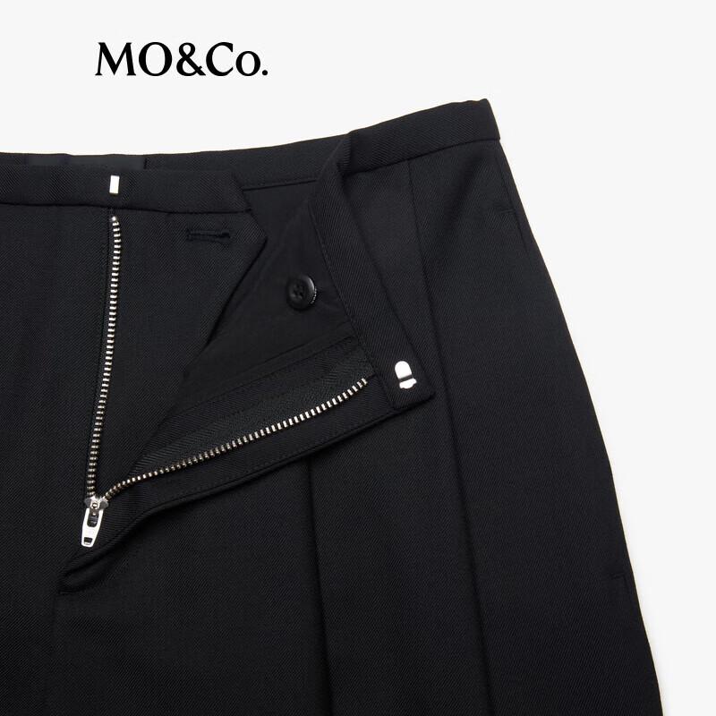 MO&Co. Women's Merino Wool Blend Wide-Leg Pleated Pants