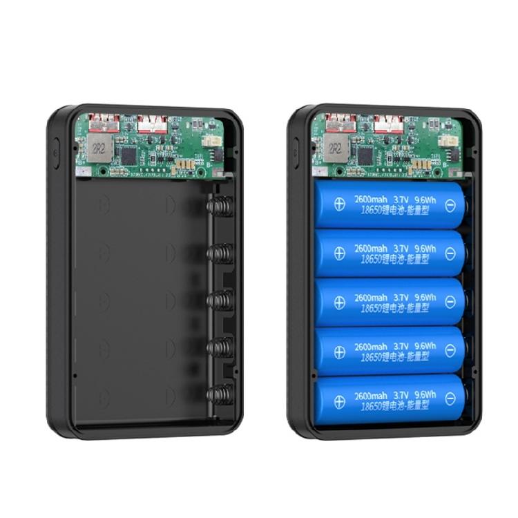 Standard 18650 Mobile Power DIY Housing Case 22.5W/10W Fast Charging Built In LED Lamp For Emergency Lighting