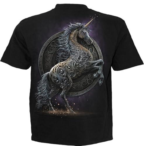 Spiral Celtic Unicorn (Unisex Black Short Sleeve TShirts) 4x Large S