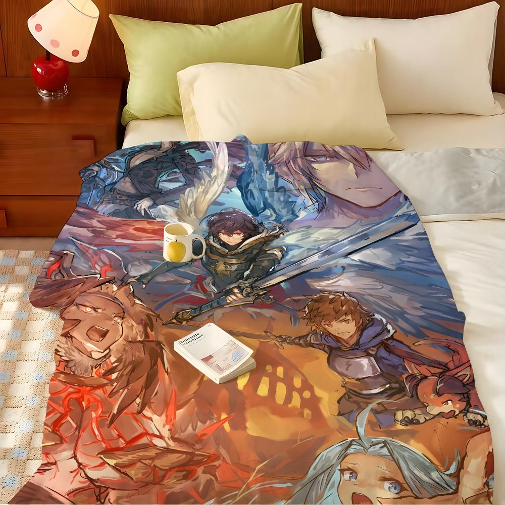 Game G-Granblue F-Fantasy Throw Flannel Throw Blanket, Lightweight Cozy, Durable Washable Cute Cool