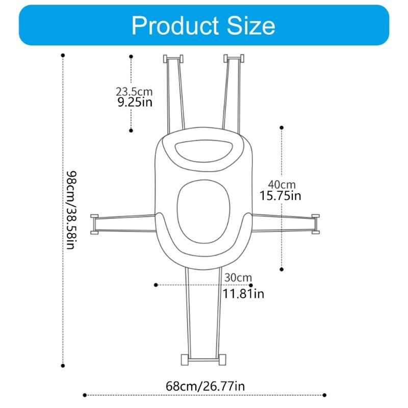 T-shaped Baby Bathtub Net Pocket Adjustable Newborns Bath Net Infant Bath Rack Shower Accessories for Safe Bathing