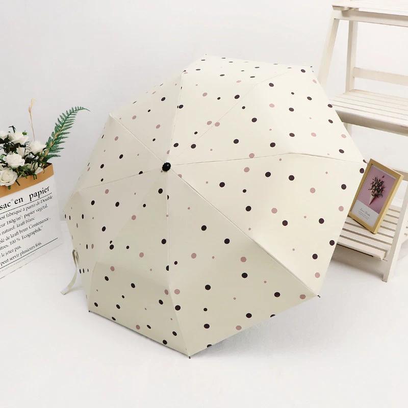 Cute Folding Umbrella for Girls with Black Coating for Sun Protection and Uv Protection, Manual and Fully Automatic, Dual-Use for Sun and Rain