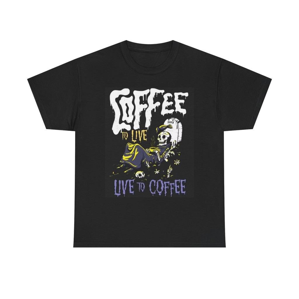 Men's and Women's T-shirts Coffee Skeleton Unisex Tee, Funny Graphic