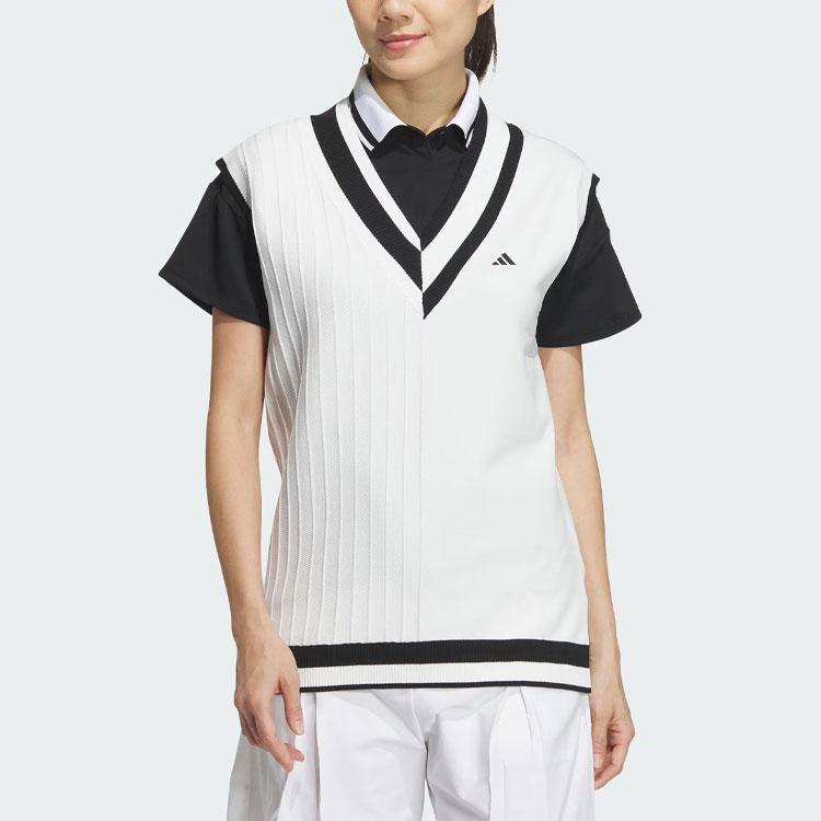 Adidas Loose Fit Knit Golf Vest Women Vests White IK9799