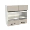 Kitchen Cabinet Upper Display Unit 80/72 Capri Body White Front Cashmere Matte