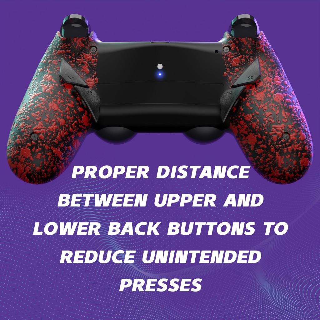 eXtremeRate Dawn Version Remap Kit for PS4 Slim Pro Controller with 6 Customizable Mapping Redesigned Textured Back Shell and 4 Back Buttons