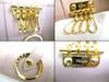 Authentic PRADA Beige Saffiano Metal Leather 4 Pics Key Chain #a542  Refurbished
