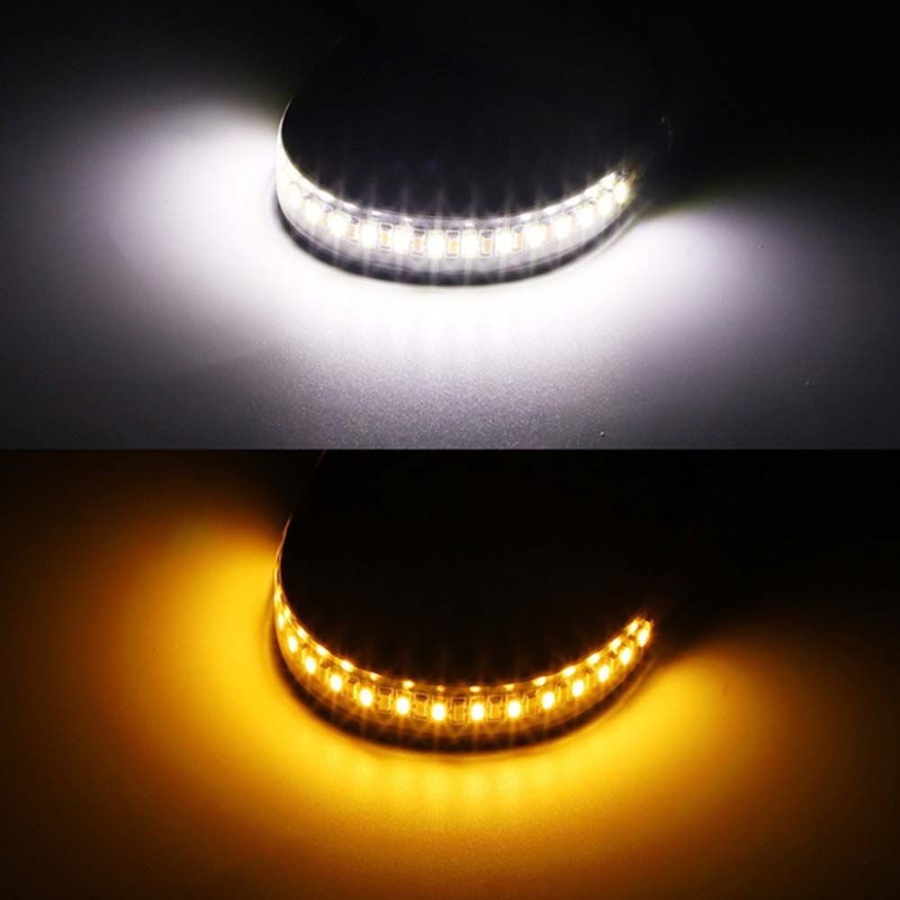 LED Daytime Running Lamp Motor Flasher Light Motorcycle Turn Signal Light Ring Fork Strip Lamp