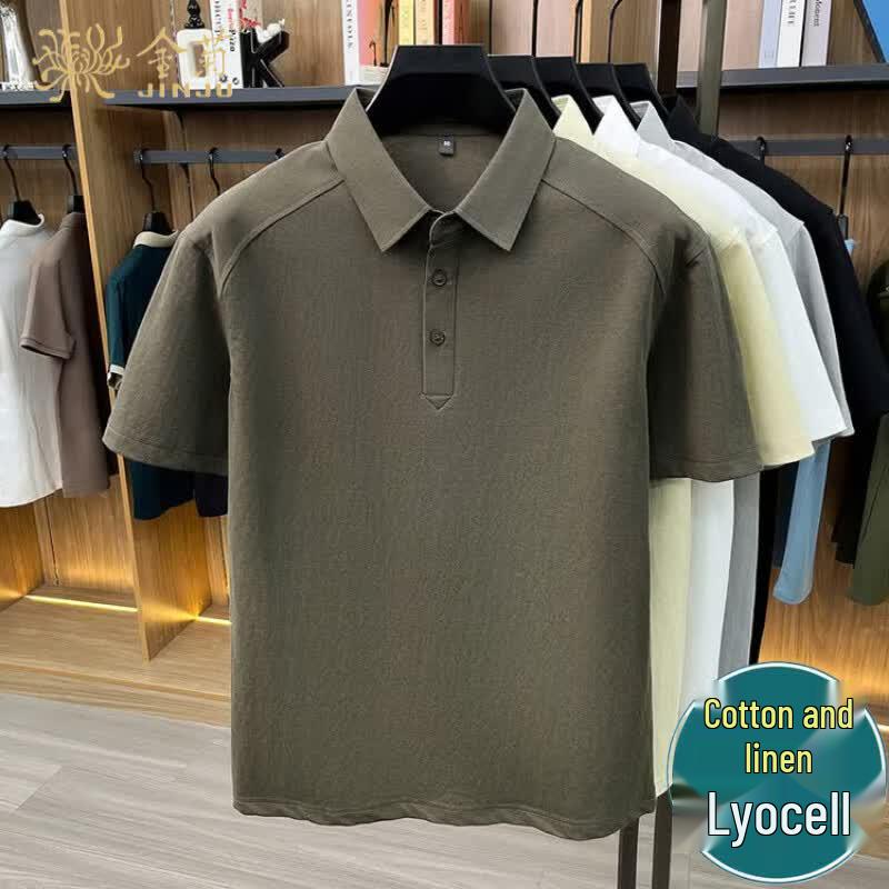 Men s Tencel-Blend Breathable Polo Shirt L
