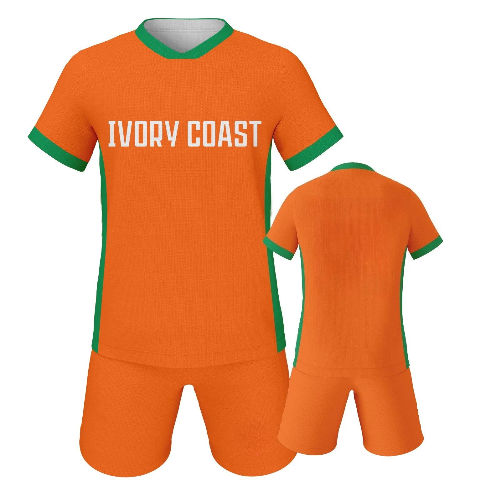 

Ivory Coast Soccer Set Football Jersey Shorts Kit Team Uniform 3XL