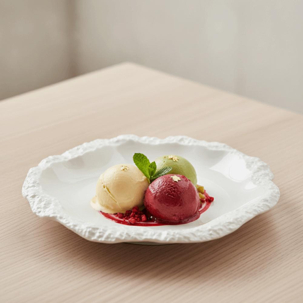 Ceramic Stone Pattern Dinner Plate Irregular Shape Dessert Dish Simple Meal Plate Restaurants