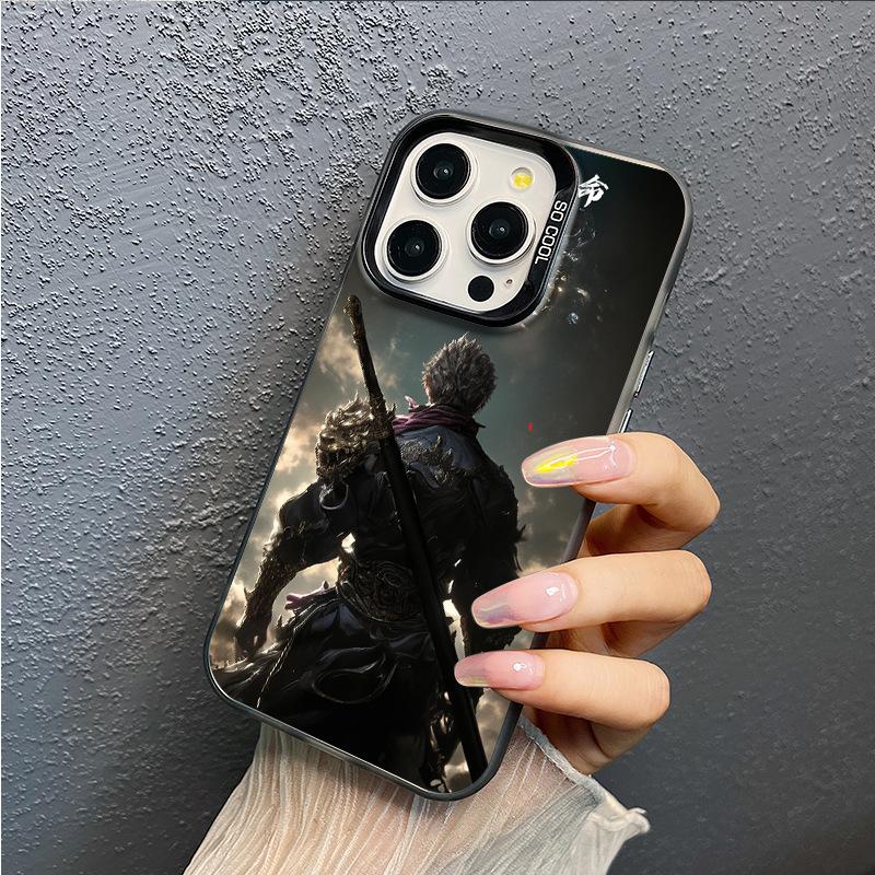 Mythical Monkey King Back View iPhone 16 Plus Phone Case, iPhone 12 Pro Max Drop Protection, 14 Cool, 15 Hard