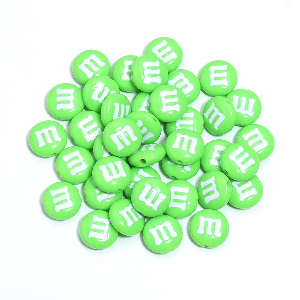 20pcs/lot Acrylic Cartoon m Bean Beads Color Handmade Spacer Charm Bead for Jewelry Making DIY Bracelet Decoration Accessories