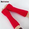 Botvotee  Arm Warmers Y2k Accessories Sleeves for Women Free Shipping Winter Long Sleeve Fingerless Gloves Knit Balck Arm Guard