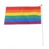 24Sets Mini Pride Flags Color Lasting Small Lightweight Gay Pride Flags for Festival Party Holiday Parading Decorations