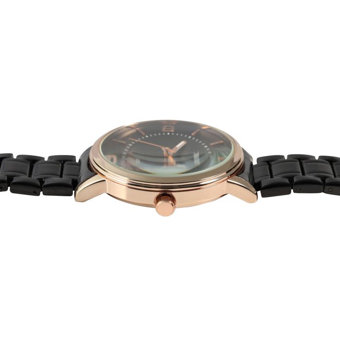 Montre - EXCELLANC - SL28 - Boîtier 41 mm - Cadran noir - Bracelet métal noir