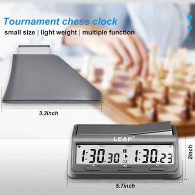 Orologio da Scacchi LEAP Timer Digitale per Scacchi Professionale per Giochi da Tavolo Timer con 37 Programmi Preimpostati
