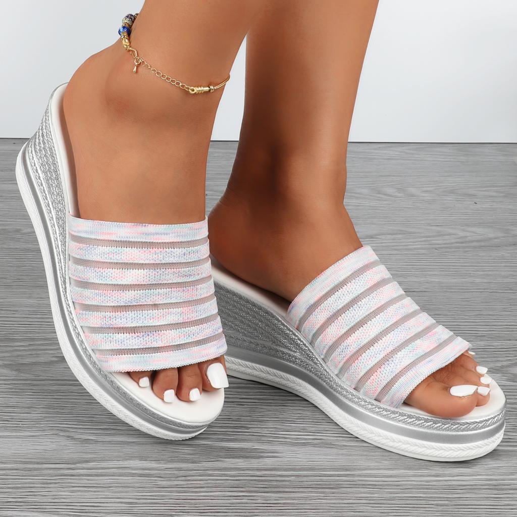 Sandals Summer New Women Slippers Wedges Platform Beach Flip Flops Trend High Heels Ladies Shoes Pumps Thick Slides Mujer