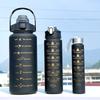 3Pcs Set Plastic Gradient Color Sport Water Bottle Leakproof Water Cup Gym Straw Cup  School