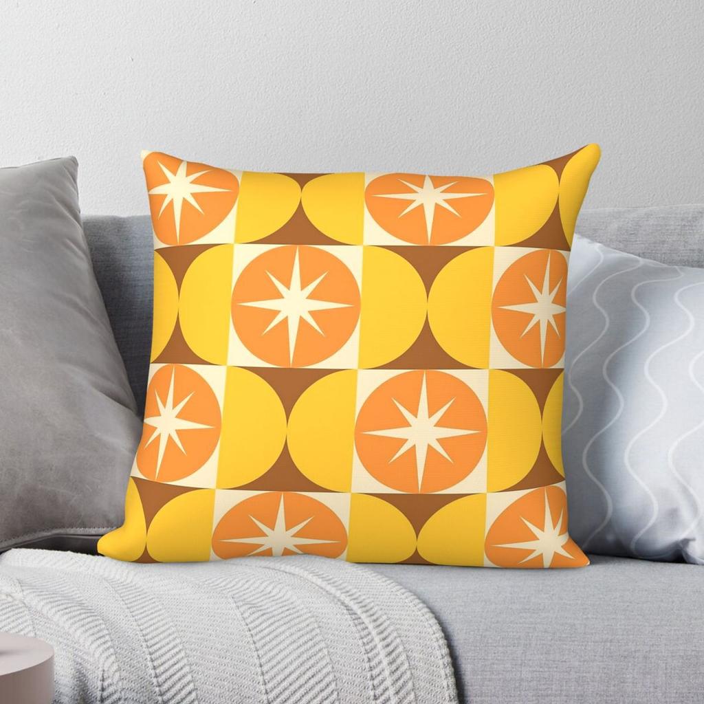 Mid Century Starbursts Circles Pillowcase Polyester Linen Velvet Creative Zip Decor Throw Pillow Case Sofa Cushion Cover X