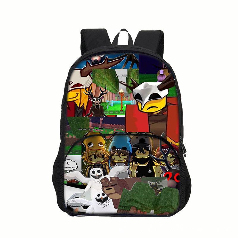 99 Nights In the Forest Children's Game-themed Backpack with Pockets 7330