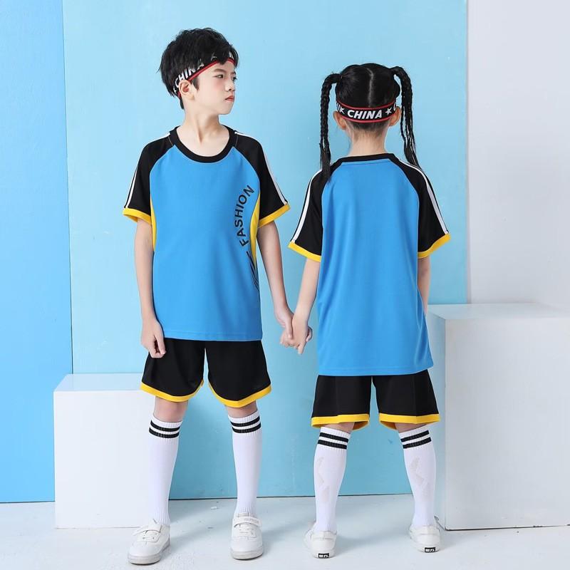 Kids Soccer Jersey Set Short Sleeve Football Uniform Boys Girls Training Camp Sportswear