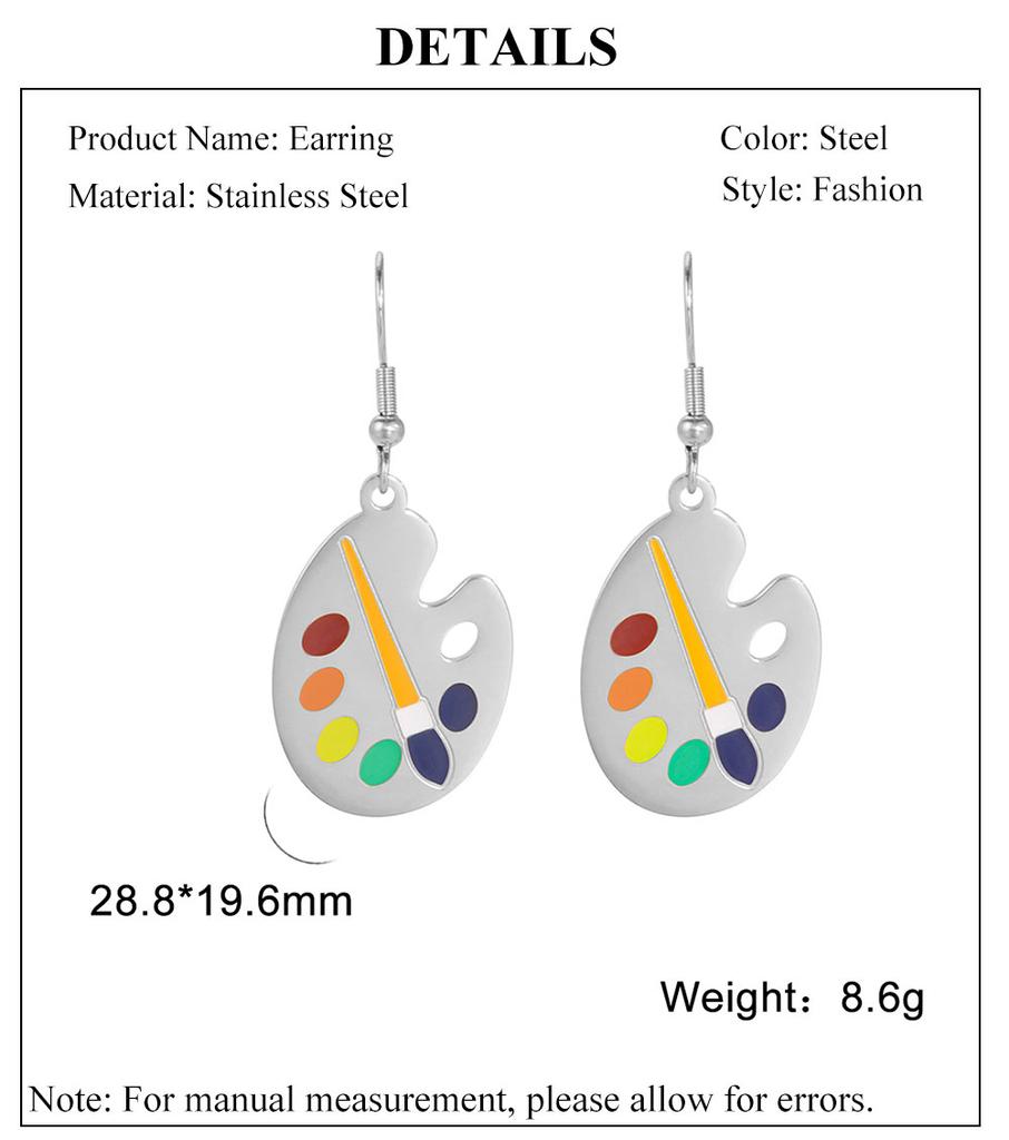 Cazador Color Palette Drop Earrings for Women Art Stainless Steel Jewelry 2026 Dangle Earring Trend Mother Gift Party