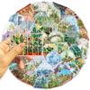 50/100Pcs PET Clear Cartoon Greenhouse Plant Theme Stickers for Vase Cup Window Fridge Storage Box Drawer File Holder Waterproof