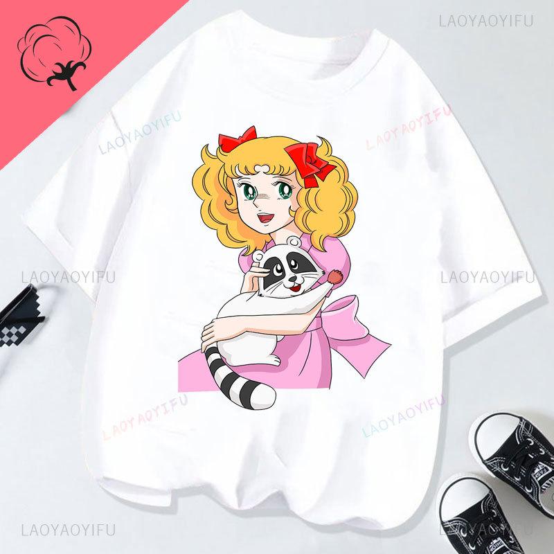 Kawaii Candy Tshirt Print Streetwear Harajuku Cartoon Fashion Shoujo Girl Style Clothes Short Sleeve Casual Female Graphic Tees