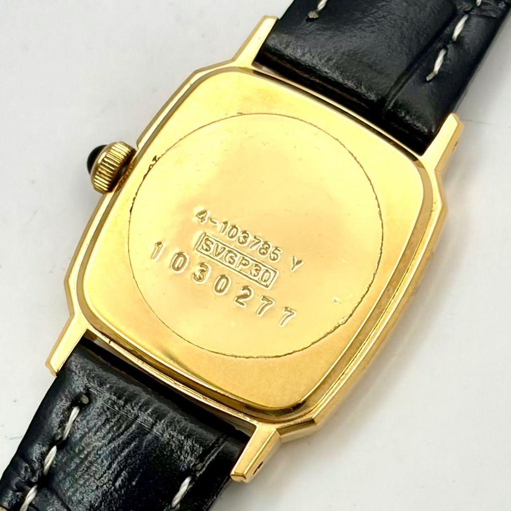 Used [New Battery] CITIZEN EXCEED Ladies Watch Gold Rectangular 4-103765 1030277 New Belt