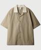 JEMUT Bliss Open Collar Half Shirt Khaki Beige Nsss2633