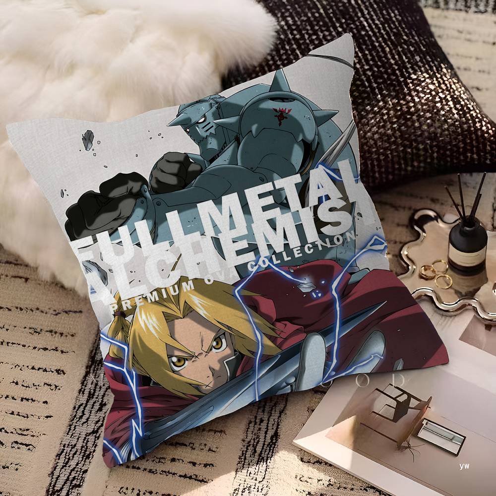 Anime Fullmetal Alchemist Cushion Cover Pillowcase Upholstery Sofa Throw Pillow Home Decor Pillowcas