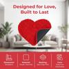 Chenille Red Heart Shaped Chenille Floor Mat  Wash Basin Front Anti-slip Mat
