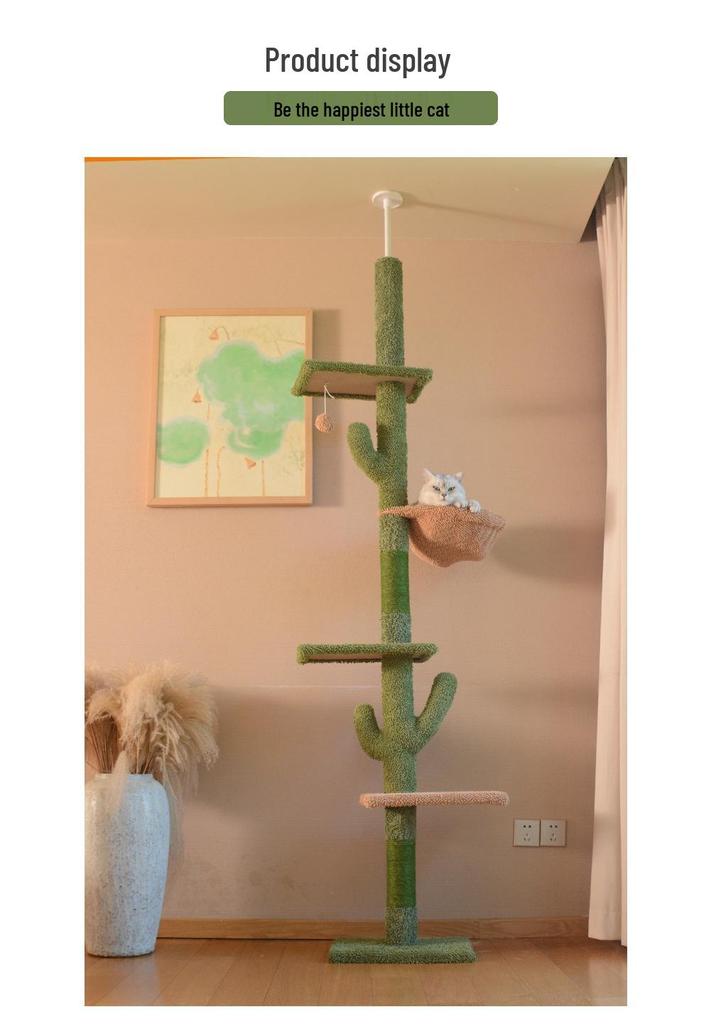 Cactus Cat Tree & Bed with Scratching Post & Toy Tower