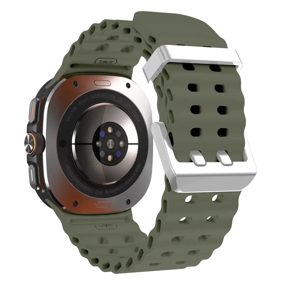 Ocean Silicone Band for Samsung Galaxy Watch 7 Ultra 47mm NO Gaps Bracelet Breathable Sport Loop Strap for SAMSUNG Watchband
