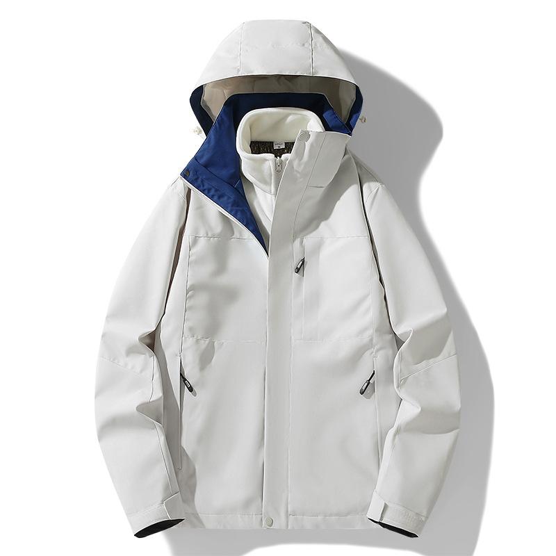 Outdoor Mountaineering Autumn and Winter New Three-in-one Jacket Jacket for Men and Women Thickened Couple Sports Work Jacket